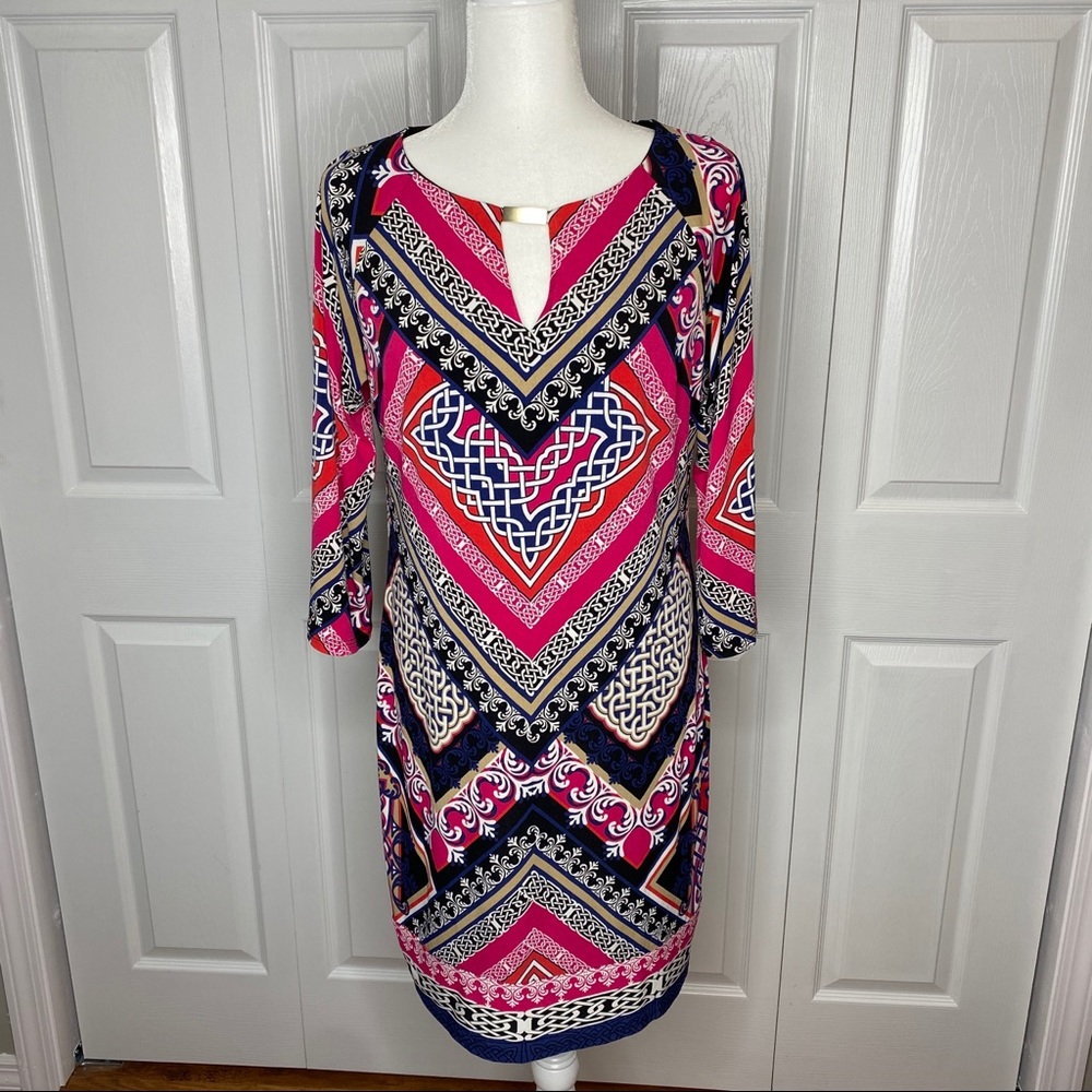 🔥SOLD🔥 Laundry by Shelli Segal Pattern Dress Pink Black S